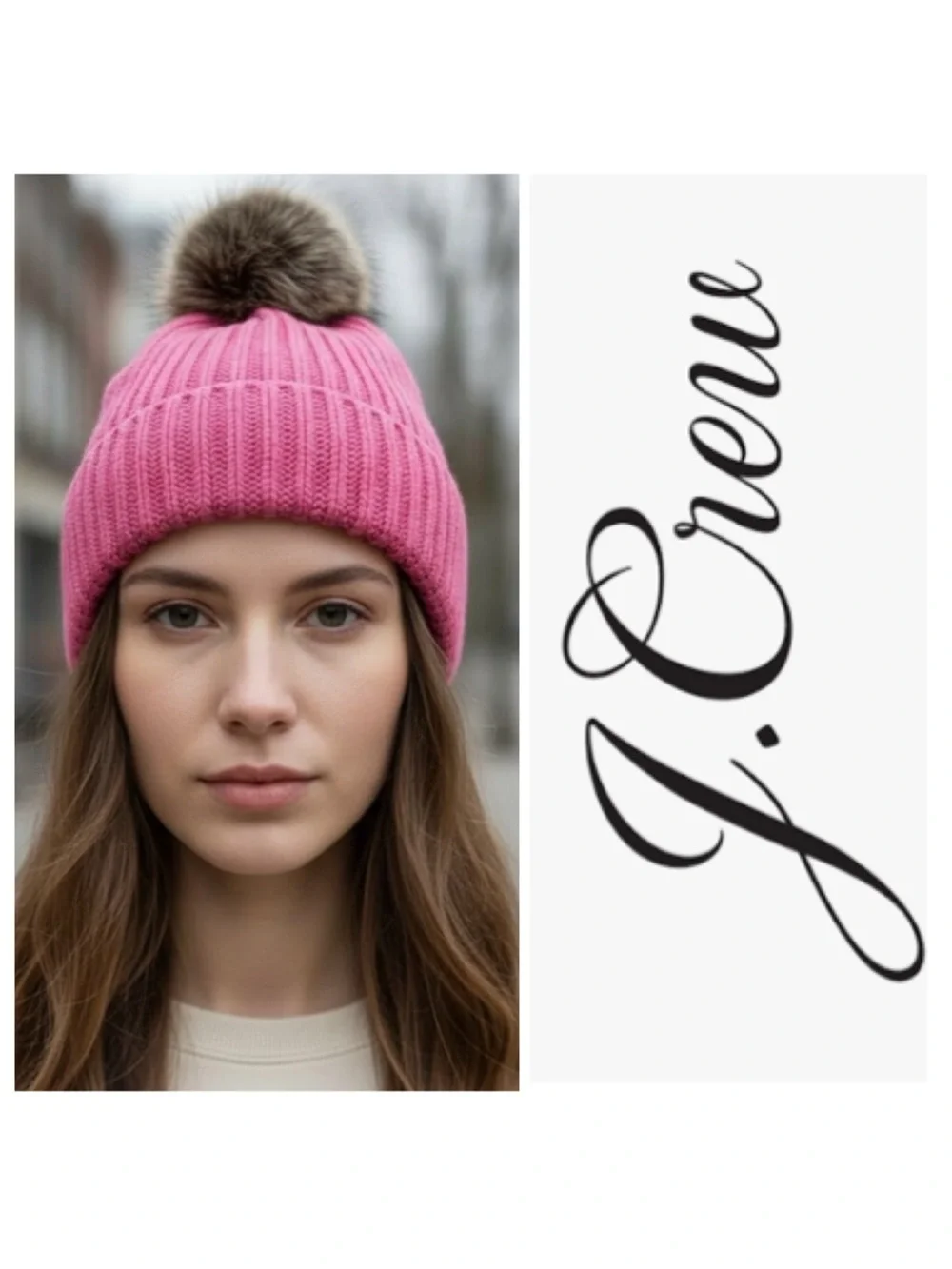 J. Crew Faux Fur Pom Pom Hat